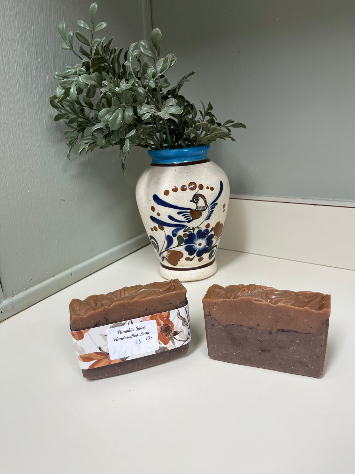 Pumpkin Spice Handcrafted Soap with oatmeal and poppy seeds
