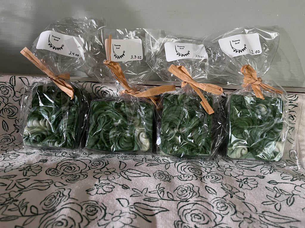Rosemary Swirl Handcrafted Guest Soap (rectangle)
